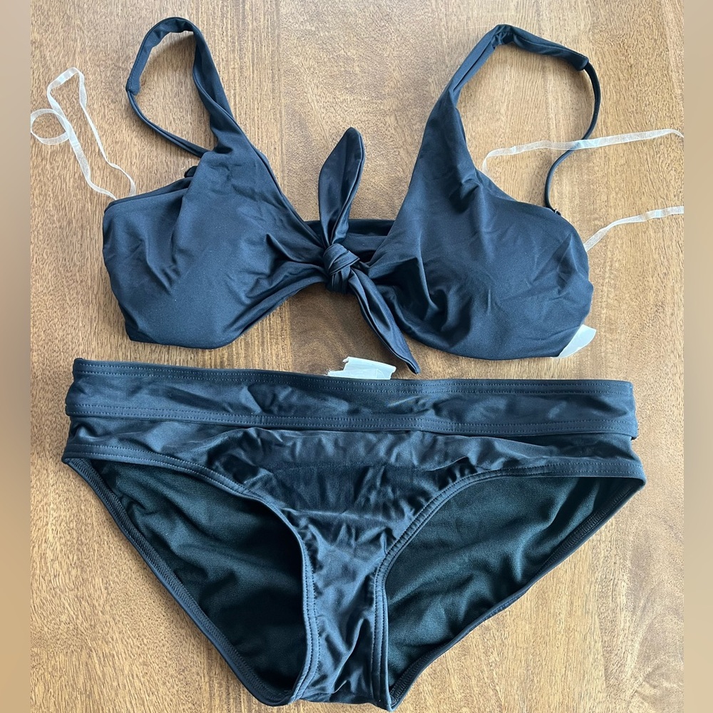 Prana Black Bikini Swim Set Adjustable Straps (never worn)
